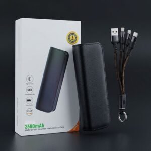 Ultra-small 2600 mAh power bank fitting easily into a jeans pocket
