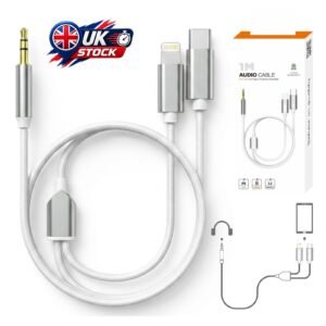 1M Audio AUX Cable for Type-C & Lightning Connectors