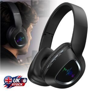 Bluetooth Over-Ear Headphones with LED Lights